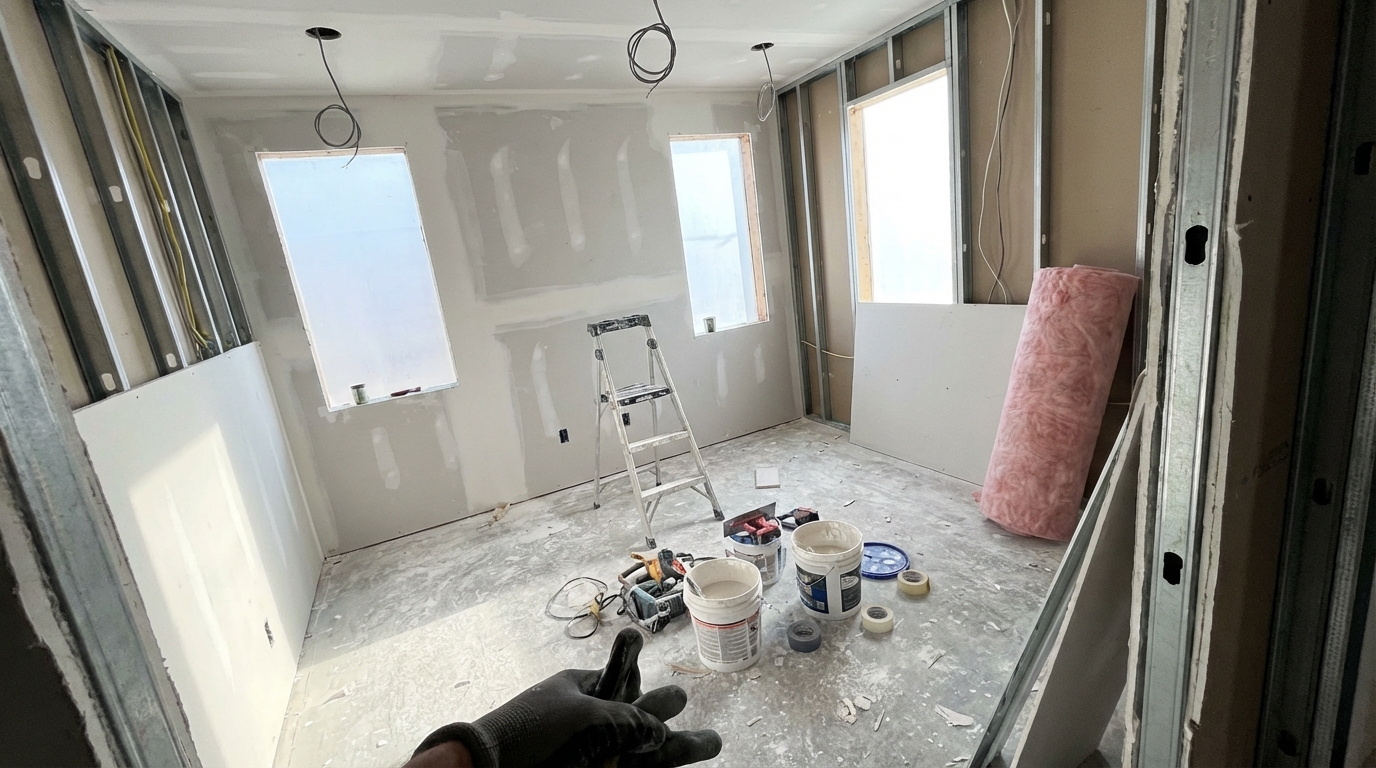 Baustelle Villa Kirchberg · Trockenbau